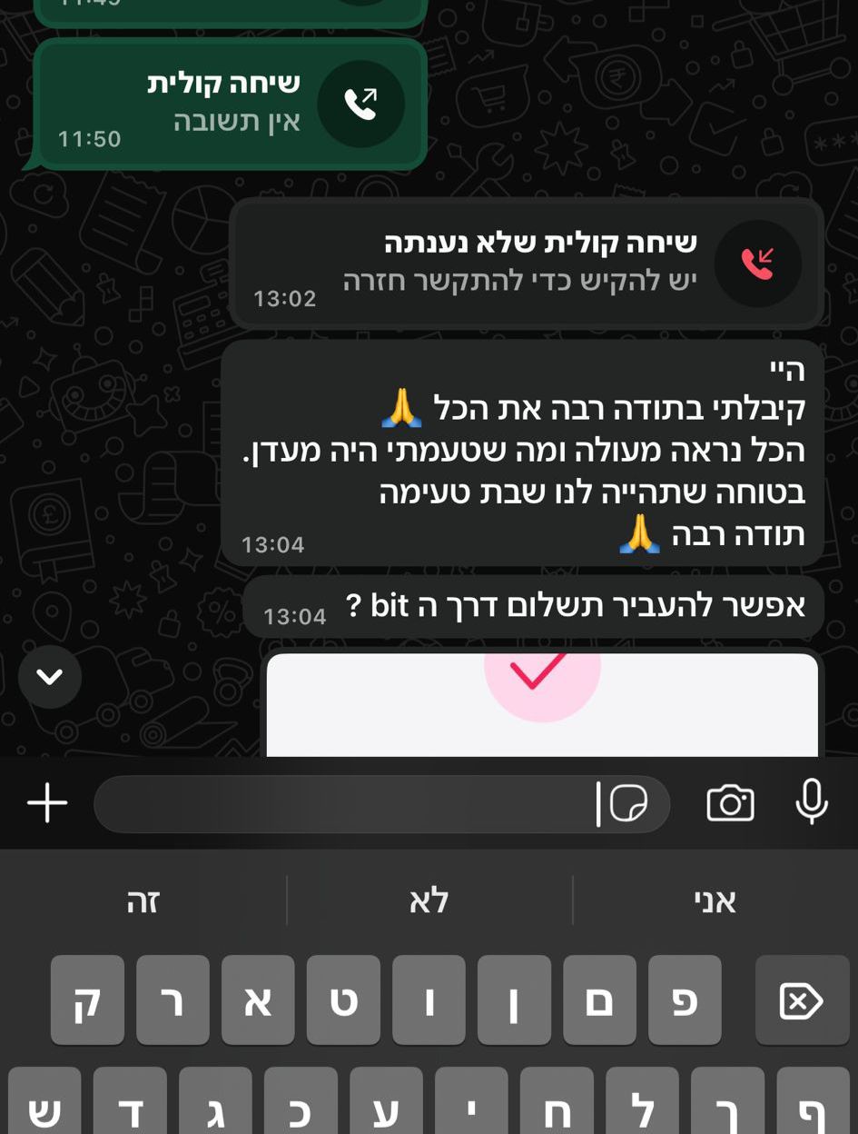 המלצת לקוחה: אוכל לשבת — הכל נראה מעולה